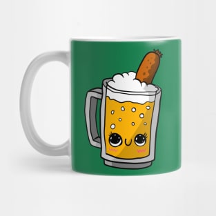 beer and sausage, Oktoberfest kawaii art. cute. Mug